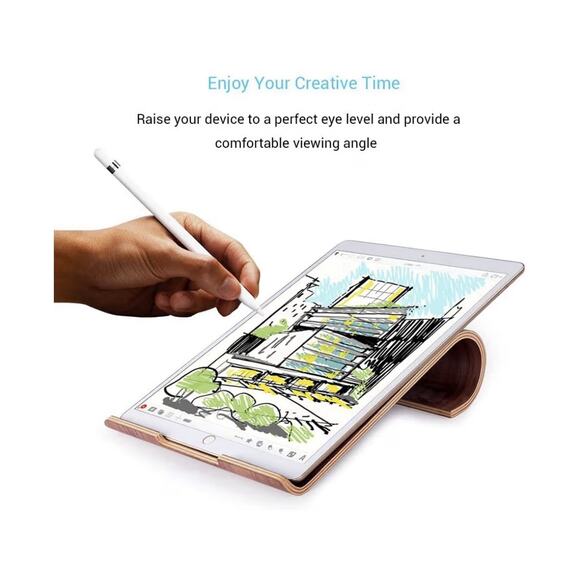 SAMDI Wooden Stand White Birch Wood Notebook Holder for MacBook, Laptop, Tablet - Picture 3 of 10